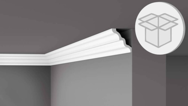1 box = 36 m, 18s box stucco mouldings box SM, garnish profile SM made of extruded PS-hard foam, pre-primed, for wall and ceiling NMC