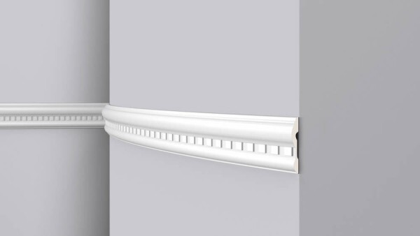 flexible Profilleiste Z32FLEX aus PU-Hartschaum, mind. Radius 90 cm, Verbindung mit Zapfentechnik NMC