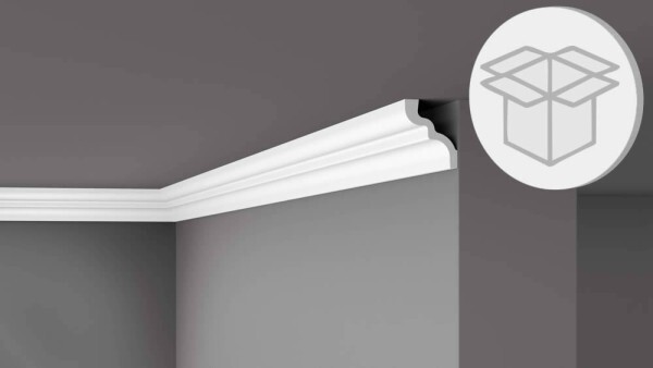 1 box = 110 m, 55s box stucco mouldings box C, garnish profile C made of extruded PS-hard foam, pre-primed, for wall and ceiling NMC