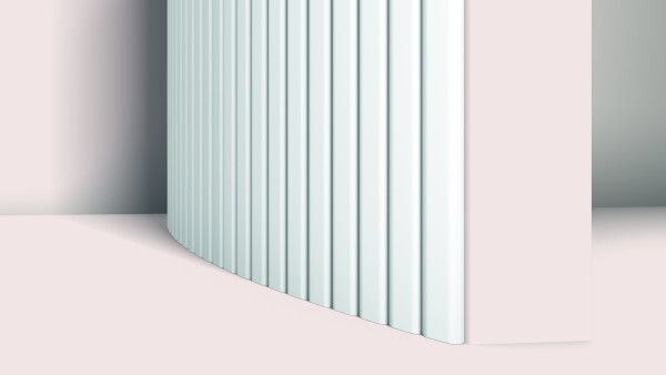 Das flexible NMC Paneel Canele L FLEX wurde entworfen vom belgischen Designer Bertrand Lejoly. Durch das besondere Material ist es biegbar und flexibel und passt sich somit runden Oberflächen, abgerundeten Wänden und besonders auch unebenen Oberflächen an. Mit seinem modernen dreidimensionalem Design ist es ideal für auffällige Wand- und Deckengestaltungen. Vom Stil her ist es inspiriert von modernistischer Innenarchitektur und skandinavischen Stilelementen. Die Dimensionen von 200 cm x 30 cm x 1,45 cm ermöglichen eine eindrucksvolle Gestaltung mit weniger Fugen. Es ist stoßfest, feuchtigkeitsbeständig, langlebig und einfach zu installieren.