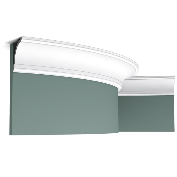 Orac Decor CX 199 F flexible Deckenleiste, vorgrundierte Profilleiste für die Decke, aus hochwertigem und flexiblem Polyurethan, Maße: 200x8x8 cm