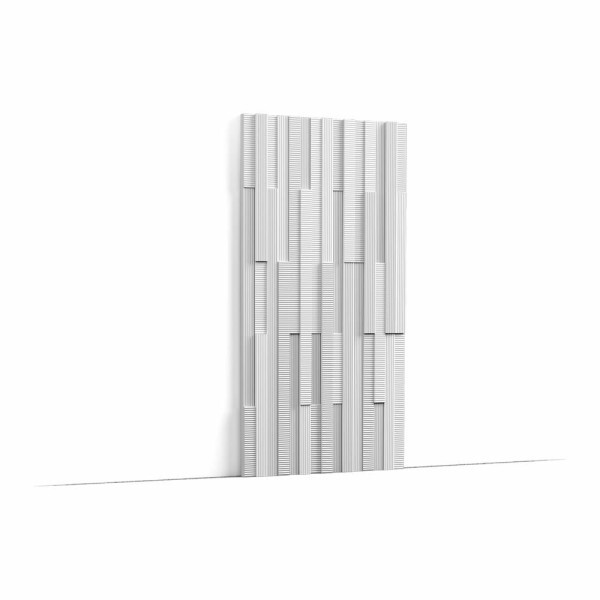 Orac Decor W216, matrix, linear design, with ribbed 3D offset look, decorative element, 3D effect, extremely dimensionally accurate, paintable, waterproof, shockproof, easy to install, termite-resistant, wall application, decorative element made of Purotouch, dimensions: 200 x 25 x 1.60 cm, can be mounted vertically or horizontally.