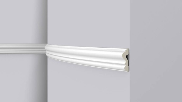 Flexible Profilleiste Z1360FLEX aus PU-Hartschaum, vorgrundiert, NMC, Noeal Marquet, Maße: 200x1,5x16 cm
