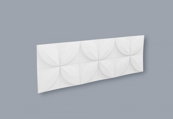 Entdecken Sie die FLOWER Wandpaneele von NMC Arstyl für eine kreative Wandgestaltung. Entworfen von Michaël Bihain, bieten diese stoßfesten und langlebigen Paneele aus Polyurethan-Hartschaum einzigartige Designmöglichkeiten mit ihrem blumenartigen 3D-Relief. Einfach zu installieren, bieten sie grenzenlose Farbgestaltungsoptionen und die Möglichkeit, mit Lichteffekten zu spielen. Maße: 380 x 1135 x 28 mm.