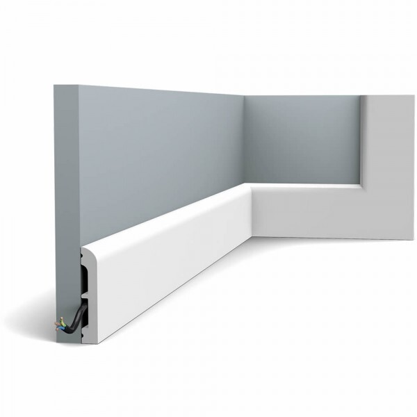 Wand- & Friesleiste SX 183 Orac Decor CASCADE, Fuß- & Sockelleiste, multifunktionale Stuckleiste aus Duropolymer, Maße 200 x 7,5 x 1,3 cm