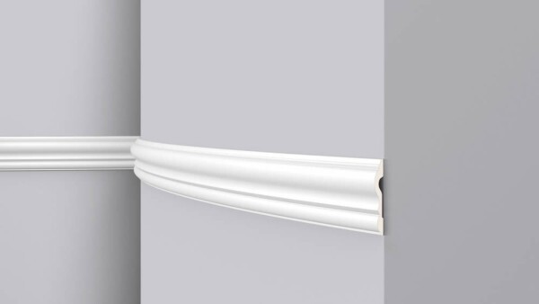 flexible Profilleiste Z13FLEX aus PU-Hartschaum, 0 x 20 mm, mind. Radius 55 cm, Verbindung mit Zapfentechnik NMC