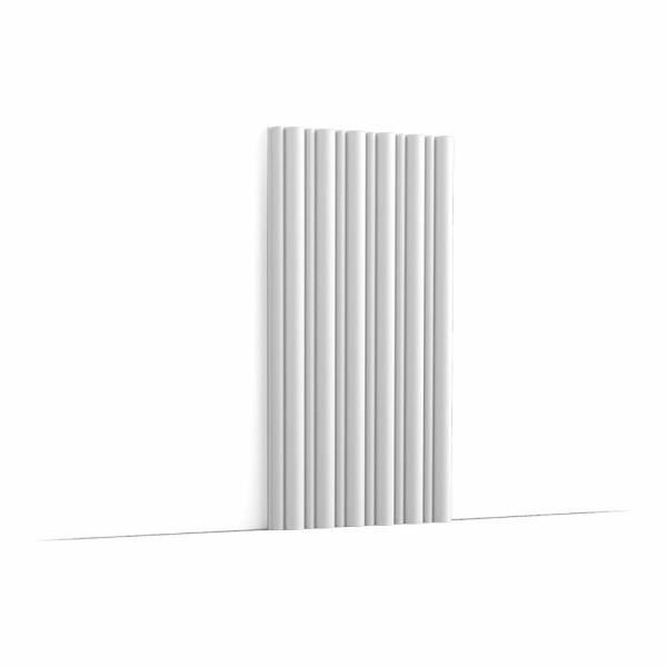 Orac Decor WX211-2600, FLUTE, extra long panel, rounded design, wavy look, wave look, dynamic wave look, round panel look, decorative element, extremely dimensionally accurate, paintable, waterproof, shockproof, easy to install, termite resistant, wall application, decorative element made of duropolymer rigid foam, Mount horizontally or vertically, dimensions: 260 x 25.5 x 1.70 cm